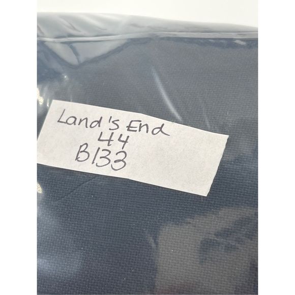 Lands End Blazer Sport Coat Suit Jacket Men Size 44 Blue Gold Button Wool - Picture 11 of 11